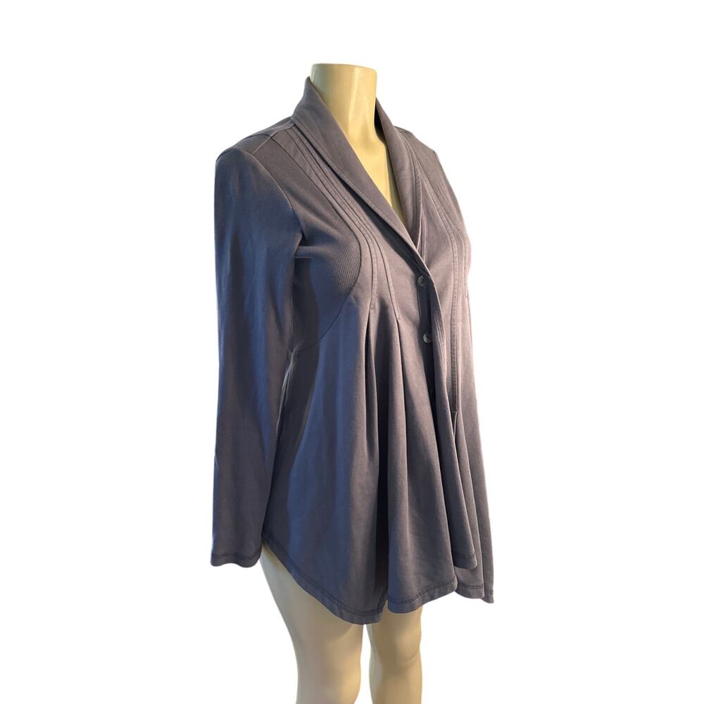 Vintage Women M CMC Color Me Cotton Gray Jacket Coat Draped Button Lagenlook
